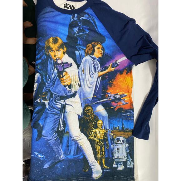 Star Wars Long Sleeve Large Character T-Shirt Luke Skywalker Leia Licensed Mens - Picture 8 of 8